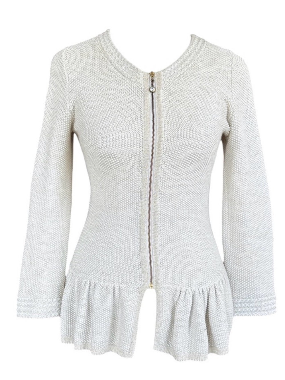 Lilly Pulitzer Karla Peplum Sweater Jacket Cream S
